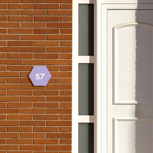 Effen - Lila - Traditioneel Naambord Hexagon klein -sfeer3-hexagon-XS