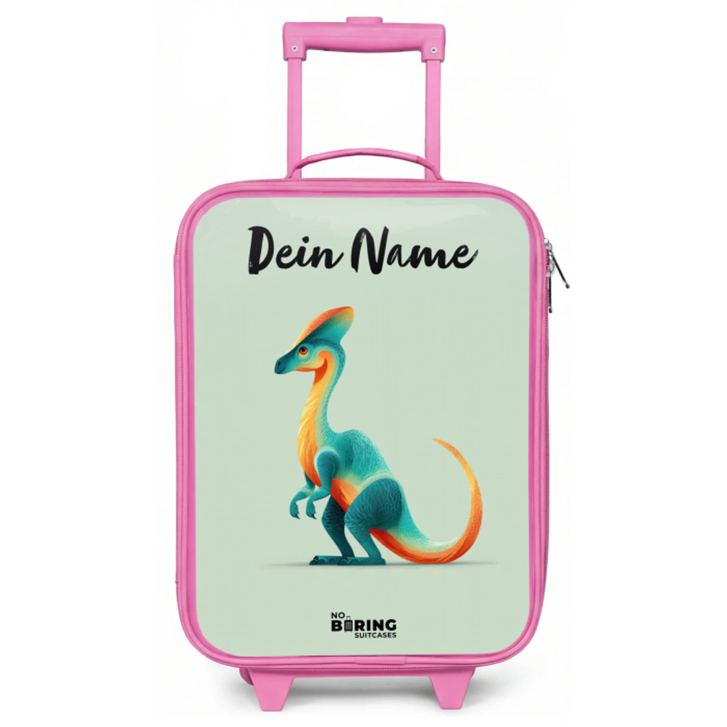 Dino - Blauw - Dier Kinderkoffer - Roze klein -zz3dotto
