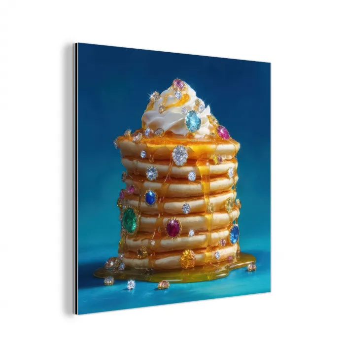 Pannenkoeken - Steentjes - Glitter - Slagroom aluminium wit klein -3d