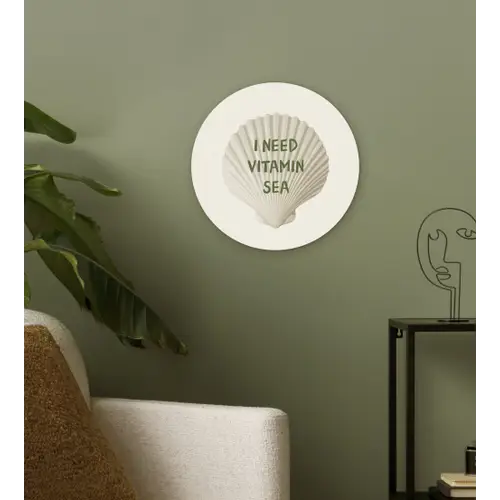 Schelp - Quote - Groen Wandcirkel plexiglas klein -sfeer3