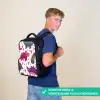 Dino - Hart - Patronen - Roze - Meisjes - Dinosaurus Rugzak - Zwart middel -sfeer9_NL
