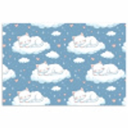 Kitten - Wolken - Blauw poster papier klein 62 -3d