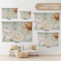 Illustratie - Bloemen - Groen Wandkleed katoen klein -tsfeer8_DE