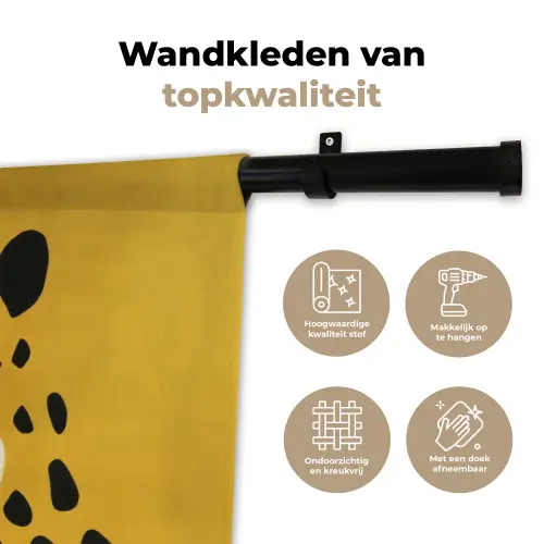 Cheetah - Illustratie - Geel Wandkleed katoen klein -sfeer2