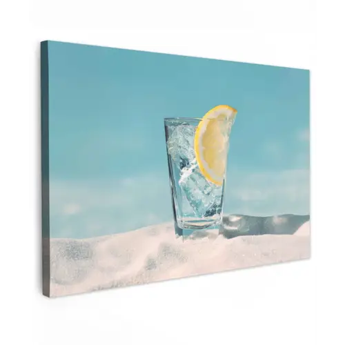 Glas - ijsblokjes - Citroen canvas 2cm klein -z3d