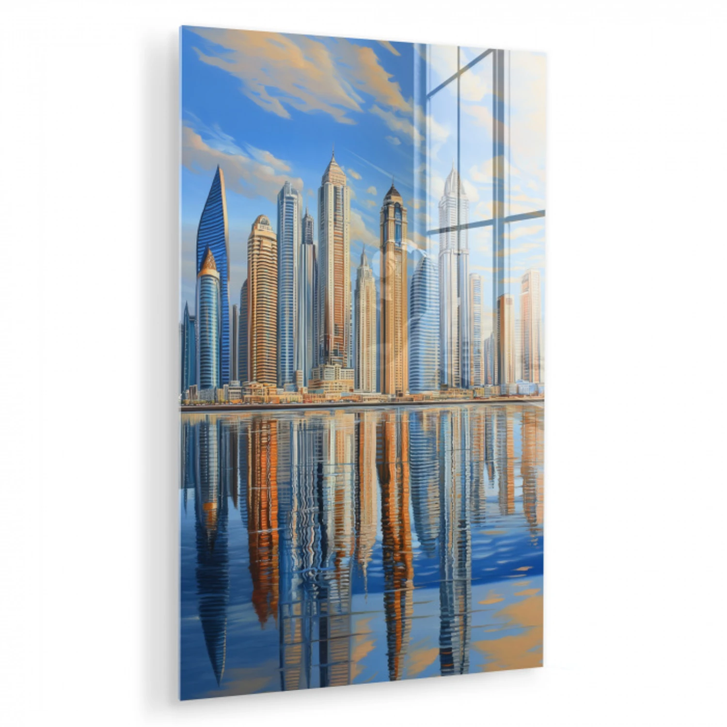 Skyline - Wolkenkrabbers - Water - Blauw plexiglas 5mm klein -zzzproduct_nieuw