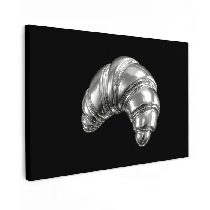 Croissant - Metaal - Zilver canvas 2cm klein -z3d