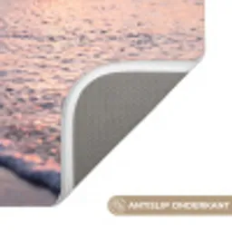 Meeuwen - Strand - Zee - Roze Badmat klein -USP_AntislipNL
