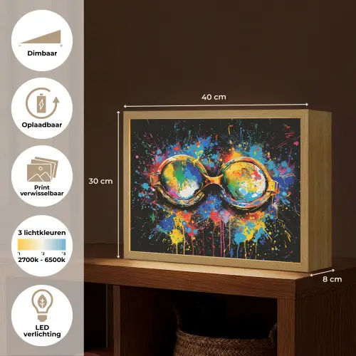 Graffiti - Sport - Zwemmen - Zwembril Light Box met batterij (Wandlamp) middel -USP_websiteoverzichtNL