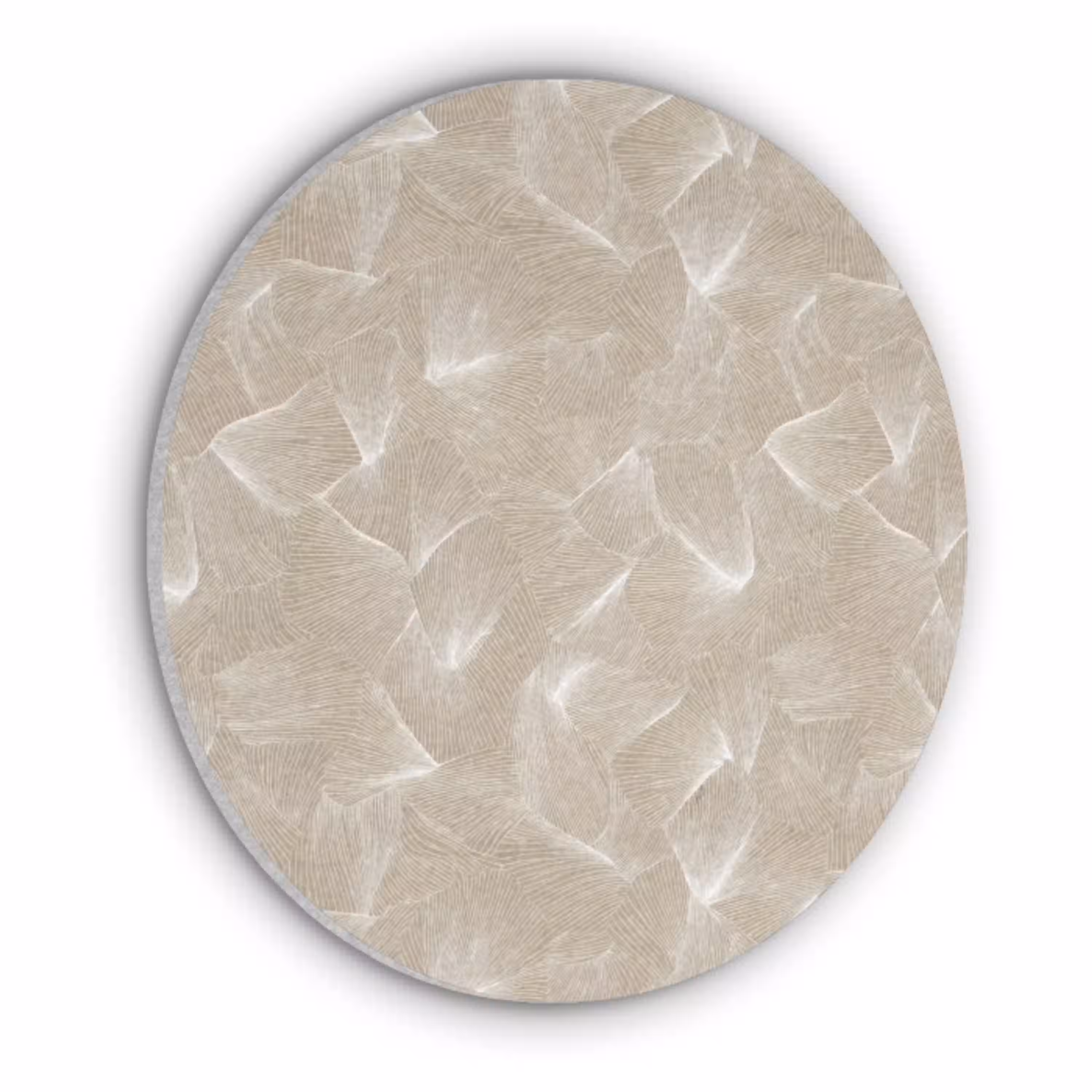 Organisch - Textuur - Beige Akoestische PET Vilt - Rond klein 838 -3d