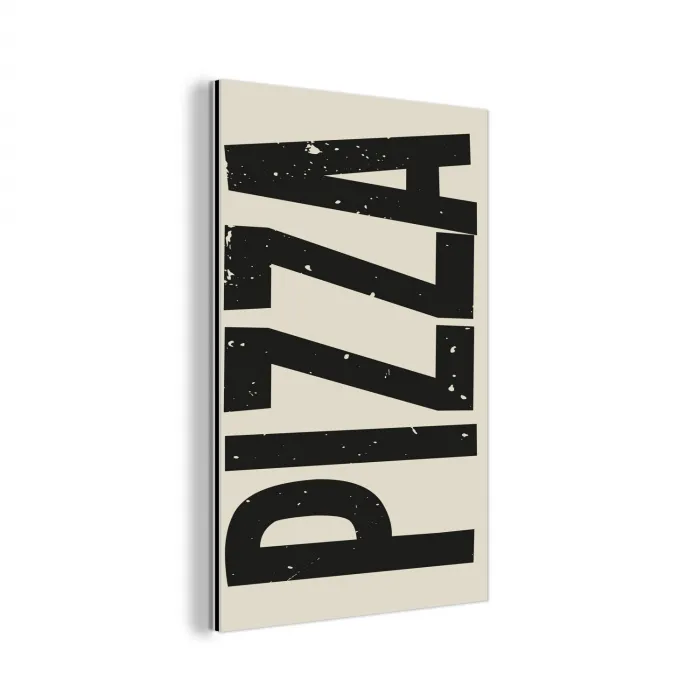 Pizza - Decoratie - Japandi - Vintage aluminium wit klein -3d
