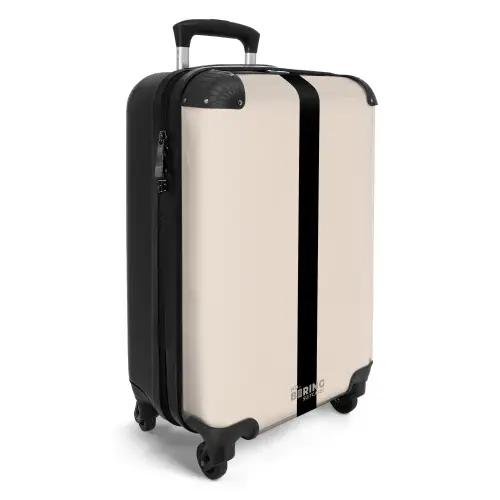 Minimal - Beige met zwarte streep NBS - Handbagage koffer - Unisex middel -productfoto_3d
