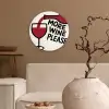 Wijnfles - Quote - Rood - Glas Wandcirkel kunststof plaat 5mm dik klein -sfeer1