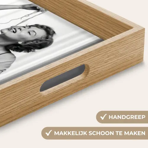 Vrouw - Spaghetti - Zwart - Wit Dienblad Rechthoek middel -USP_HandgreepNL
