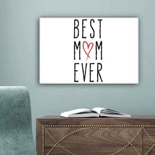Best mom ever - Spreuken - Mama - Quotes canvas 2cm klein -sfeer4