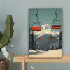 Sneeuw - Skilift - Rood - Bomen canvas 2cm klein -sfeer4