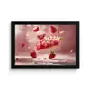 Aardbei - Taart- Eten - Roze fotolijst zwart zonder passe partout klein -3d