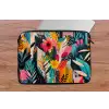 Schilderij - Abstract - Bloemen - Roze laptophoes neopreen klein -tafel
