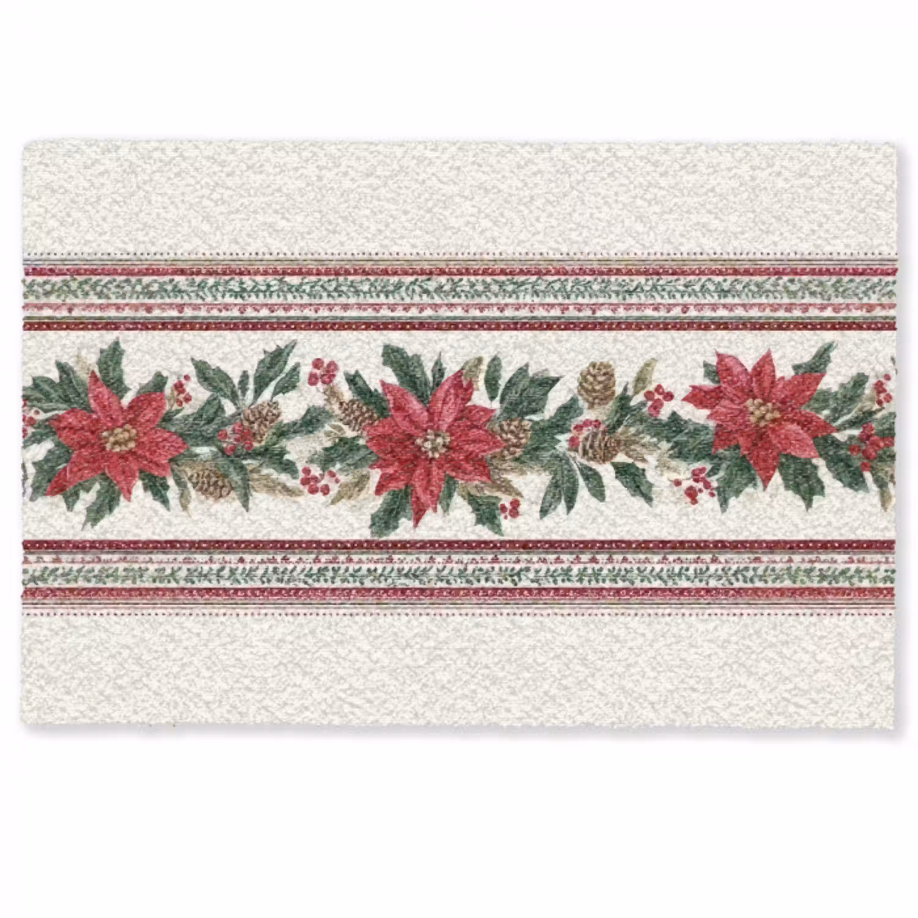 Kerststrook - Poinsettia - Rood - Groen Deurmat klein -zkaufland3d