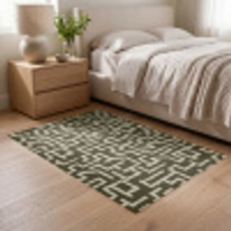 Abstract - Lijnen - Groen Vloerkleed Rechthoek klein 1091 -atmosphere_sfeer3_global