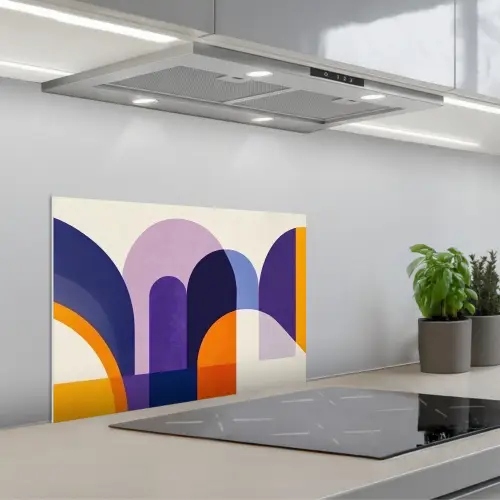 Vormen - Abstract - Grafisch - Oranje keuken achterwand spatscherm klein -3d_schuin
