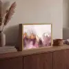 Paars - Abstract - Verf - Goud Light Box met batterij (Wandlamp) middel -sfeer2