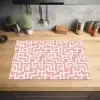 Doolhofpatroon - Roze - Wit - Abstract Inductie beschermer vinyl 3mm klein 276 -sfeer5