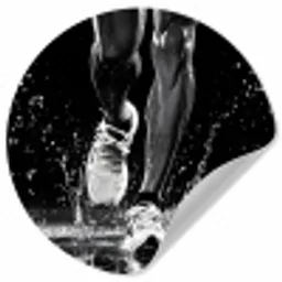 Hardloopschoenen - Rennen - Druppels - Zwart Wandcirkel behangsticker klein -3d