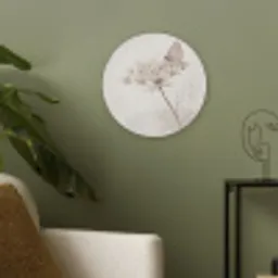 Vlinder - Bloem -Natuur - Beige Akoestische PET Vilt - Rond klein -sfeer2
