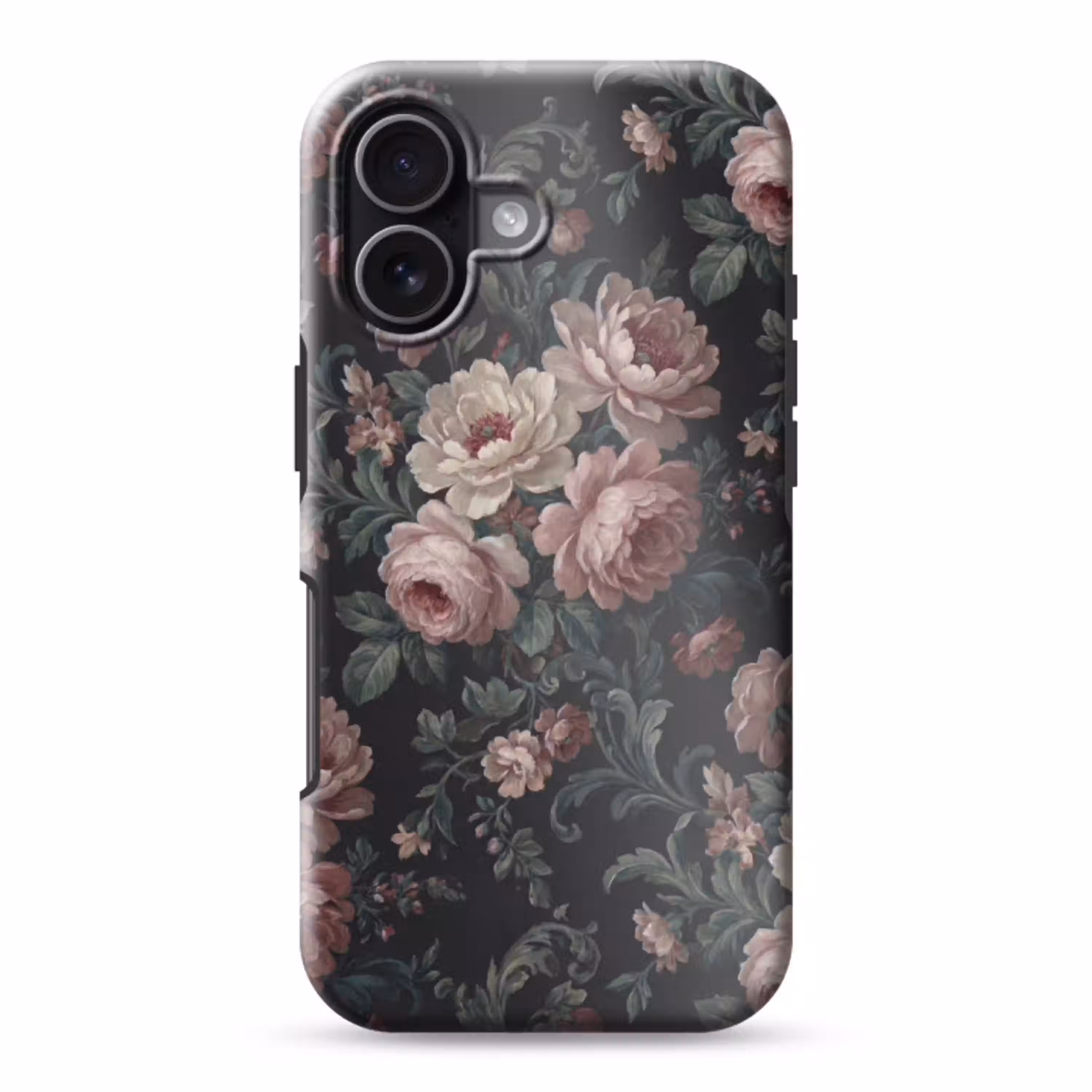 Bloemen - Patroon - Sierlijk - Roze - Donker Toughcase MagSafe Apple iPhone 17 klein -3d