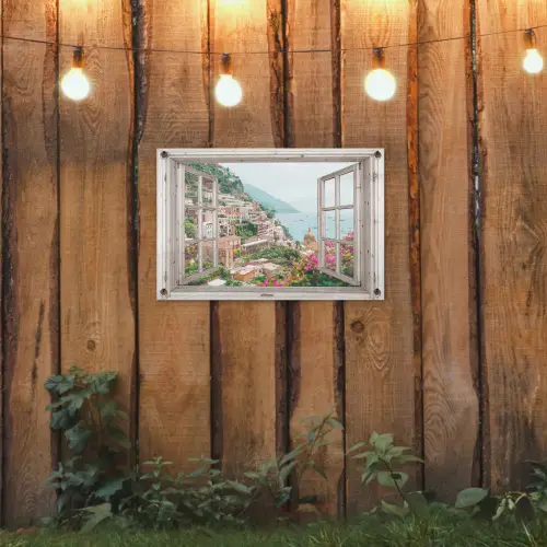 Uitzicht op Positano tuinposter los doek klein -sfeer1
