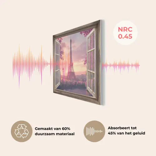 Doorkijk - Parijs - Eiffeltoren - Roze - Kersenbloesem PET vilt klein -USP_NL