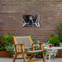 Basketbal - Basketbalveld - Lichtlijnen Tuinposter op houten frame 2 cm dik klein -sfeer3