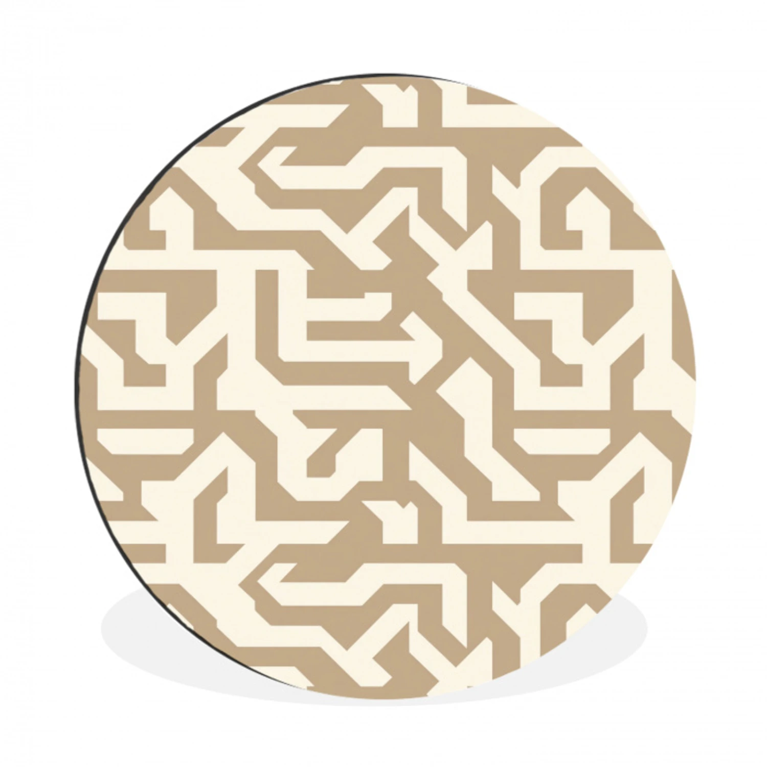 Modern - Abstract - Beige Wandcirkel aluminium klein 190 -3d