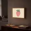 Aardbei - Minimalistisch - Rood - Fruit Light Box met batterij (Wandlamp) middel -sfeer1