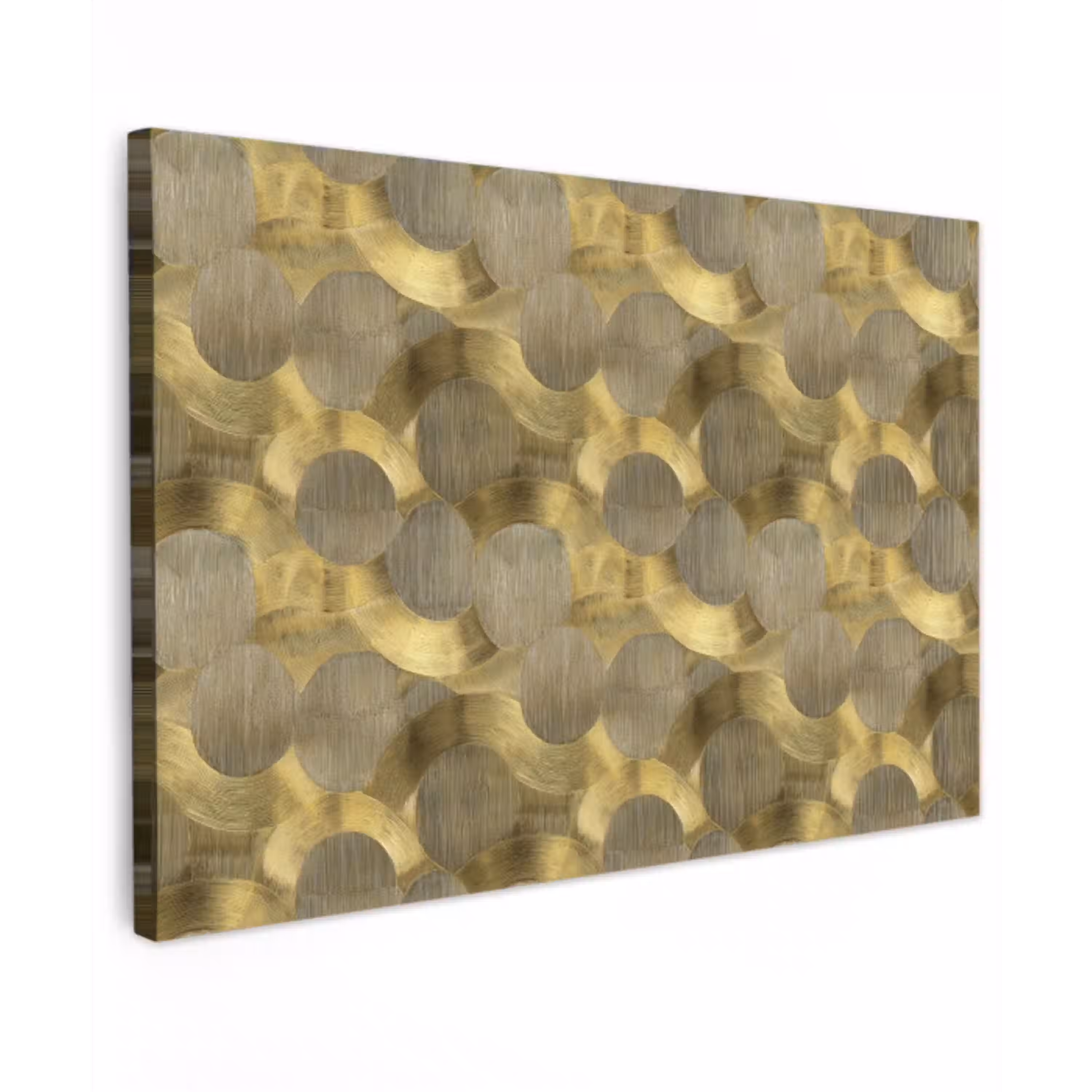Modern - Geometrisch - Goud Tuinposter op houten frame 2 cm dik klein 845 -3d