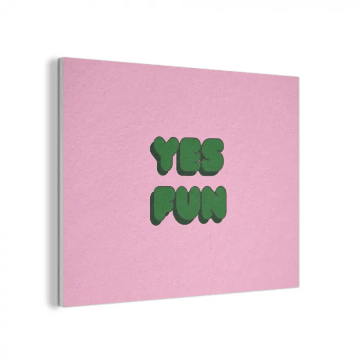 Yes fun - Groen - Roze PET vilt klein -3d