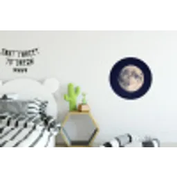 Ruimte - Maan - Kosmos Wandcirkel aluminium klein -kinderkamer
