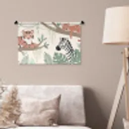 Jungle - Rustiek - Pastel Wandkleed katoen klein -sfeer4