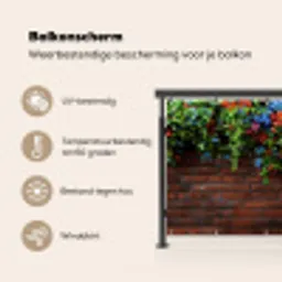 Bloemen - Muur - Groen - Oranje Balkonbeschermer Duitsland klein -specs_NL