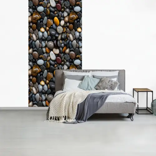 Geel - Kiezels - Glad fotobehang vinyl groot 64 -slaapkamer
