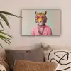 Tijger - Strik - Jasje - Roze canvas 2cm klein -sfeer1