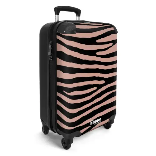 Zebrastrepen op roze NBS - Handbagage koffer - Kinderen Unisex middel -productfoto_3d