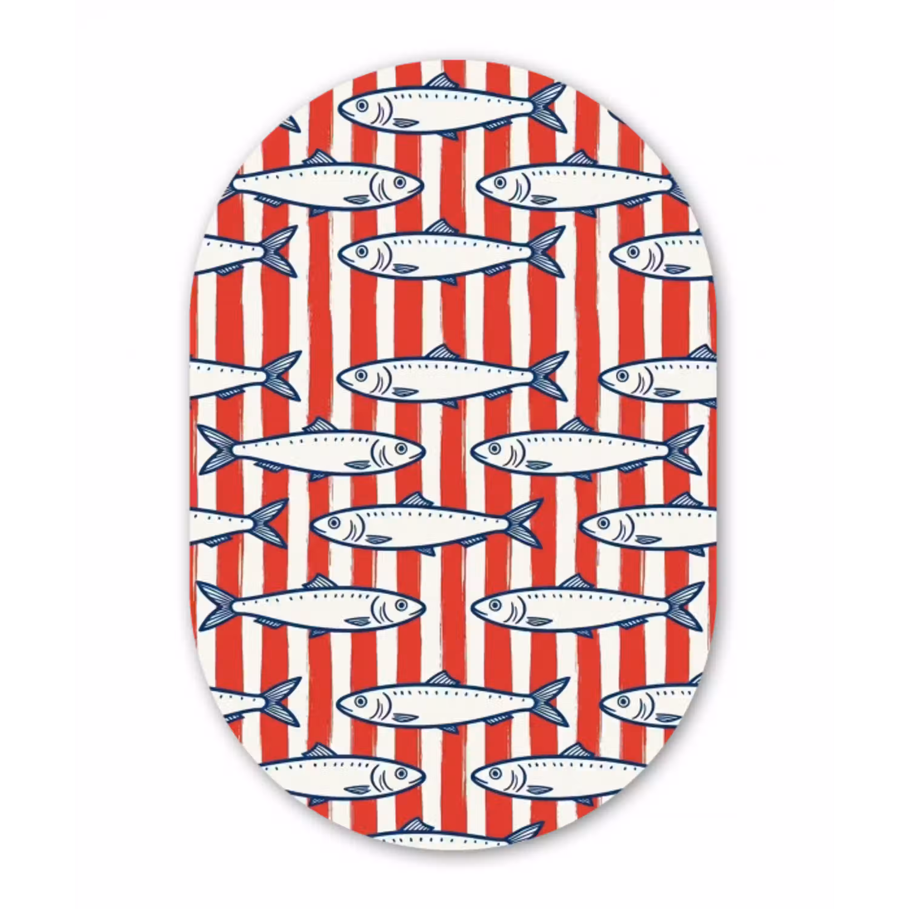 Vis - Patroon - Strepen - Illustratie - Rood Wandcirkel Ovaal Forex klein -3d