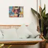 Zonnebril - Vrouw - Kleurrijk - Verfspetters tuinposter los doek klein -sfeer7