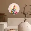 Vrouw - Zon - Kleurrijk Wandcirkel kunststof plaat 5mm dik klein -sfeer1
