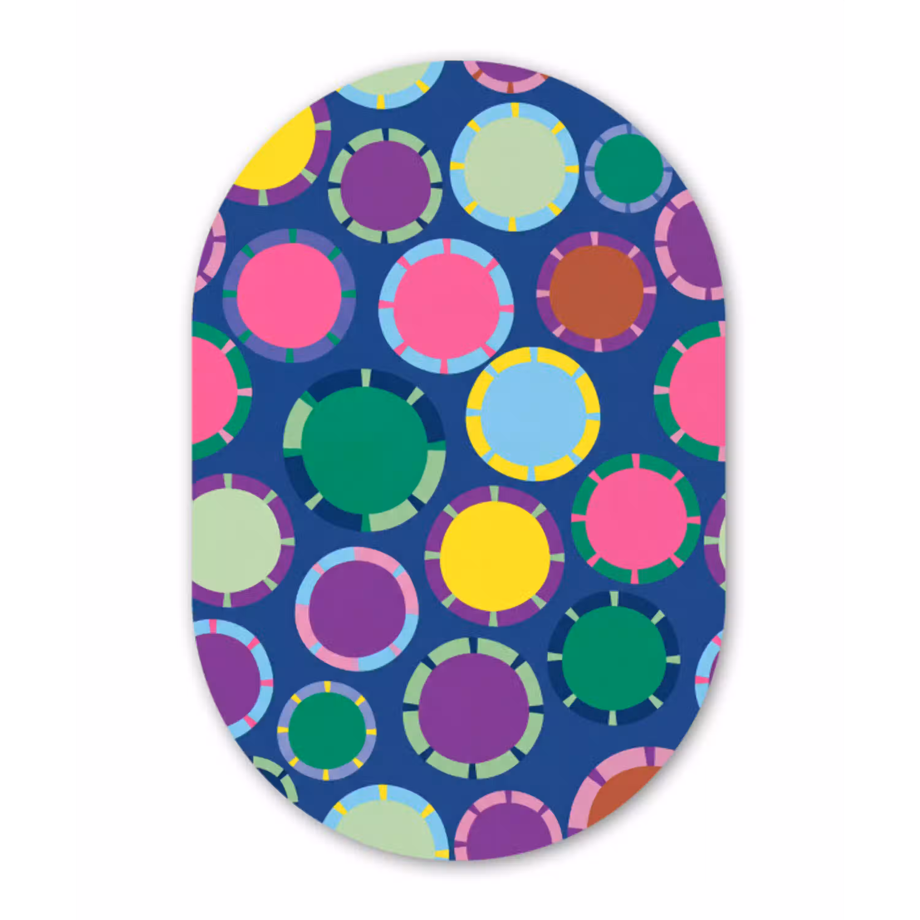 Patroon - Cirkels - Abstract - Kleurrijk Wandcirkel Ovaal Glas middel -3d