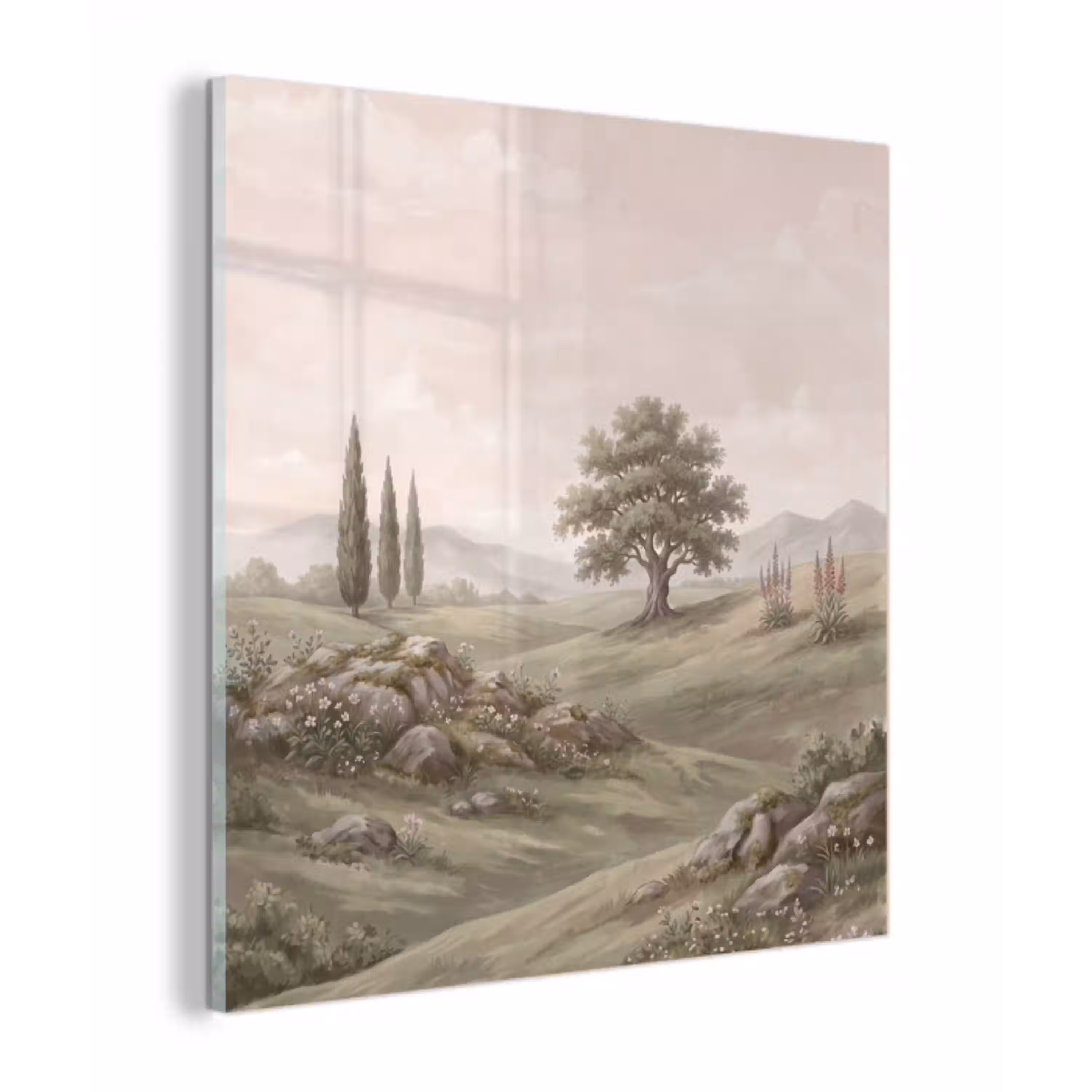 Heuvellandschap - Bomen - Natuur - Groen plexiglas 5mm klein -z3d