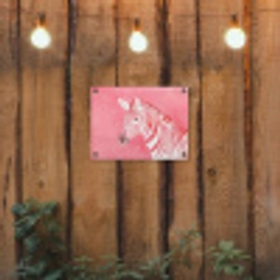 Zebra - Pink - Verf tuinposter los doek klein -sfeer1