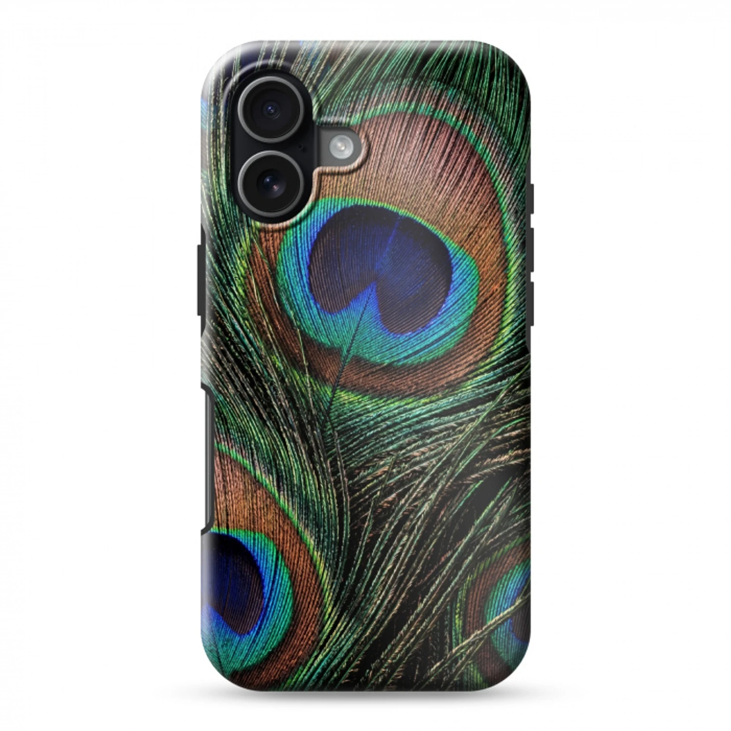 Pauwenveren - Klassiek - Groen Toughcase MagSafe Apple iPhone 17 klein -3d